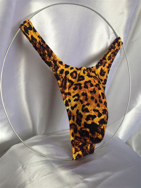 animal print thongs for men.